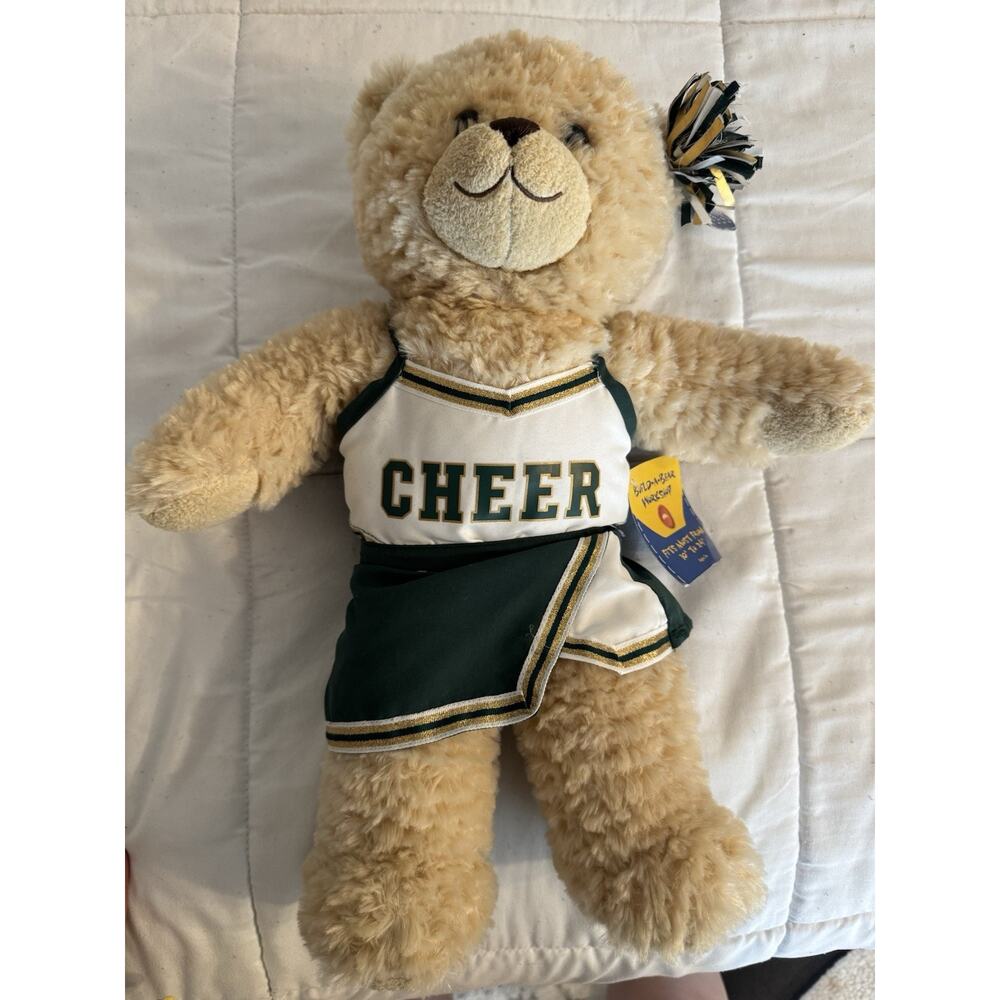 NWT Build A Bear With Cheerleading Outfit Green And Gold